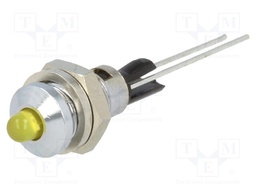 Indicator: LED; prominent; Cutout: Ø6mm; for PCB; brass; ØLED: 3mm