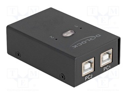 Switch; USB 2.0; black; metal; Input: USB B socket x2