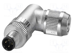 Connector: M12; plug; PIN: 4; 48V; angled; IP65; push-lock; D code; 4A