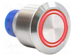 Switch: vandal resistant; DPDT; 3A/250VAC; IP67; ON-(ON); red; 3V
