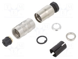 Connector: M16; female; for cable; IP67; plug; soldering; 60V; 3A