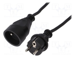 Extension lead; 3x1.5mm2; Sockets: 1; rubber; black; 40m; 10A