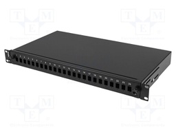 Fiber patch panel; black; Number of ports: 24; rack 19"