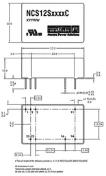 Converter: DC/DC; 12W; Uin: 18÷75V; Uout: 12VDC; Iout: 1A; DIP; 17g