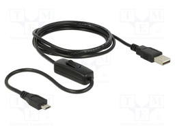 Cable; USB 2.0,with switch; USB A plug,USB B micro plug; 1.5m