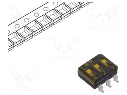 Switch: DIP-SWITCH; Poles number: 3; OFF-ON; 0.025A/24VDC; Pos: 2