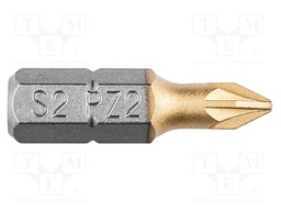 Screwdriver bit; Pozidriv®; PZ2; 1/4"; Overall len: 25mm; 2pcs.