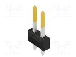 Connector: pin strips; pin header; male; PIN: 2; 2.54mm; THT; 2x1