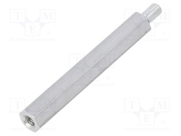 Screwed spacer sleeve; Int.thread: M4; 50mm; Ext.thread: M4