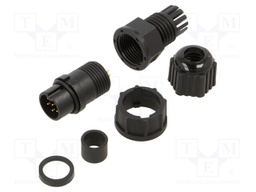 Plug; Connector: circular; size B; male; PIN: 6; w/o contacts; 5A