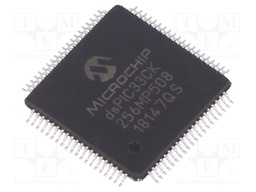 DsPIC microcontroller; SRAM: 24kB; Memory: 256kB; TQFP80; 3÷3.6VDC