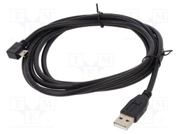 Cable; USB 2.0; USB A plug,USB B mini plug 90° left/right; 2m