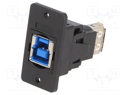 Adapter; USB A socket,USB B socket; SLIMS; USB 3.0; plastic; 29mm