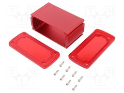 Enclosure: multipurpose; X: 115.1mm; Y: 69mm; Z: 51.6mm; red; UL94V-0