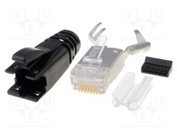 Plug; RJ45; PIN: 8; shielded; Layout: 8p8c; IDC,crimped; for cable