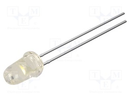LED; white warm; 5mm; 120000mcd; 8°; Front: convex; 2.7VDC; bullet