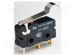 Microswitch SNAP ACTION; with lever; SPDT; 0.1A/125VAC; ON-(ON)