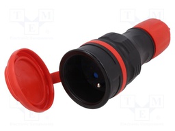 Connector: AC supply; female; socket; 2P+PE; 250VAC; 16A; for cable