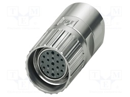 Connector: M23; plug; PIN: 19(16+3); crimped; straight; M23 PRO