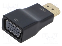 Adapter; HDMI plug,VGA female; black; Enclos.mat: ABS