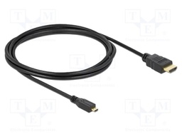 Cable; HDMI plug,micro HDMI plug; 4K,HEC,UHD 2160p; 3m; black