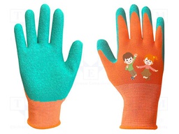Protective gloves; Size: 5; orange-green; polyester; Safety cat: 1