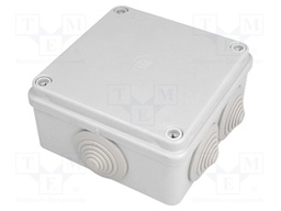 Enclosure: junction box; X: 100mm; Y: 100mm; Z: 50mm; IP65; grey