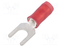 Fork terminal; M4; Ø: 4.3mm; 0.26÷1.65mm2; crimped; for cable; red