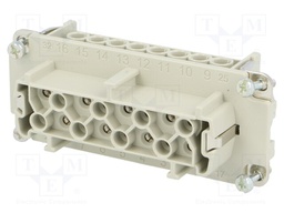Connector: HDC; contact insert; female; C146; PIN: 16; 16+PE; 19A