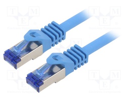 Patch cord; S/FTP; 6a; stranded; Cu; LSZH; blue; 0.25m; 26AWG