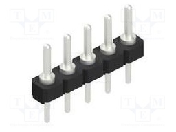 Connector: pin strips; pin header; male; PIN: 5; 2.54mm; THT; 1x5
