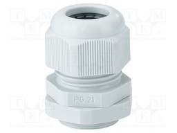 Cable gland; PG21; IP65; polyamide; light grey