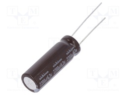 Capacitor: electrolytic; low impedance; THT; 2200uF; 6.3VDC; ±20%