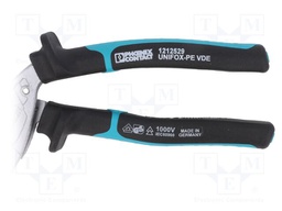 Pliers; curved,half-rounded nose; 200mm