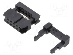 Plug; IDC; female; PIN: 8; IDC; for ribbon cable; 1mm; gold flash