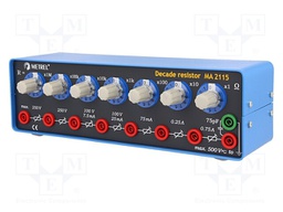 Decade box: resistance; 0÷9999999Ώ; Number of ranges: 7