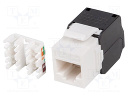 RJ45 module; white,black; Cat: 5/5e; on cable; RJ45 socket; 36V