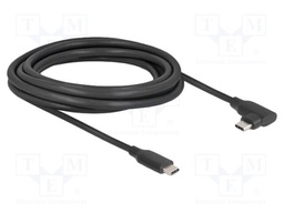 Cable; USB C plug,USB C plug 90° left/right; 3m; black; 10Gbps