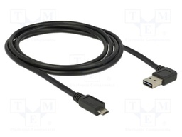 Cable; USB 2.0; gold-plated; 2m; black; 24AWG,28AWG; 480Mbps