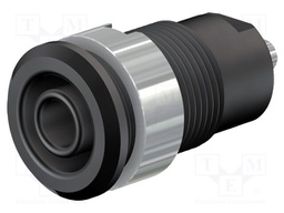 Socket; 4mm banana; 24A; 1kV; Cutout: Ø12.2mm; black; nickel plated