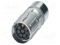 Connector: M17; plug; ST; PIN: 8; 630V; 14A; shielded; IP67; 7+PE