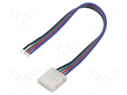 LED tape connector; for tape-wire connection; with leads; 6A