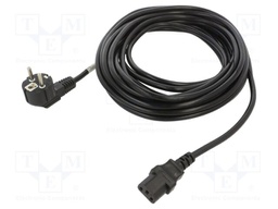 Cable; CEE 7/7 (E/F) plug angled,IEC C13 female; PVC; Len: 10m