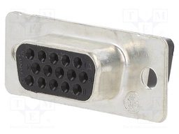 D-Sub HD; PIN: 15; plug; female; Type: w/o contacts; Case: size 1