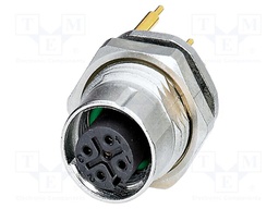 Connector: M12; socket; PIN: 5; female; 60V; straight; THT; A code