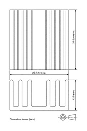 Heatsink; 25.5x25.7x12.9mm