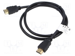 Cable; HDMI 1.4; HDMI plug,both sides; PVC; 1m; black; 30AWG