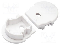 Cap for LED profiles; white; ABS; Application: UNI12