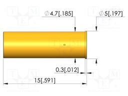 Test probe socket; gold-plated; KS-445; L: 15mm; test needles