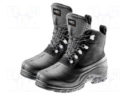 Boots; Size: 40; black; rubber,leather; slip; furlined,waterproof